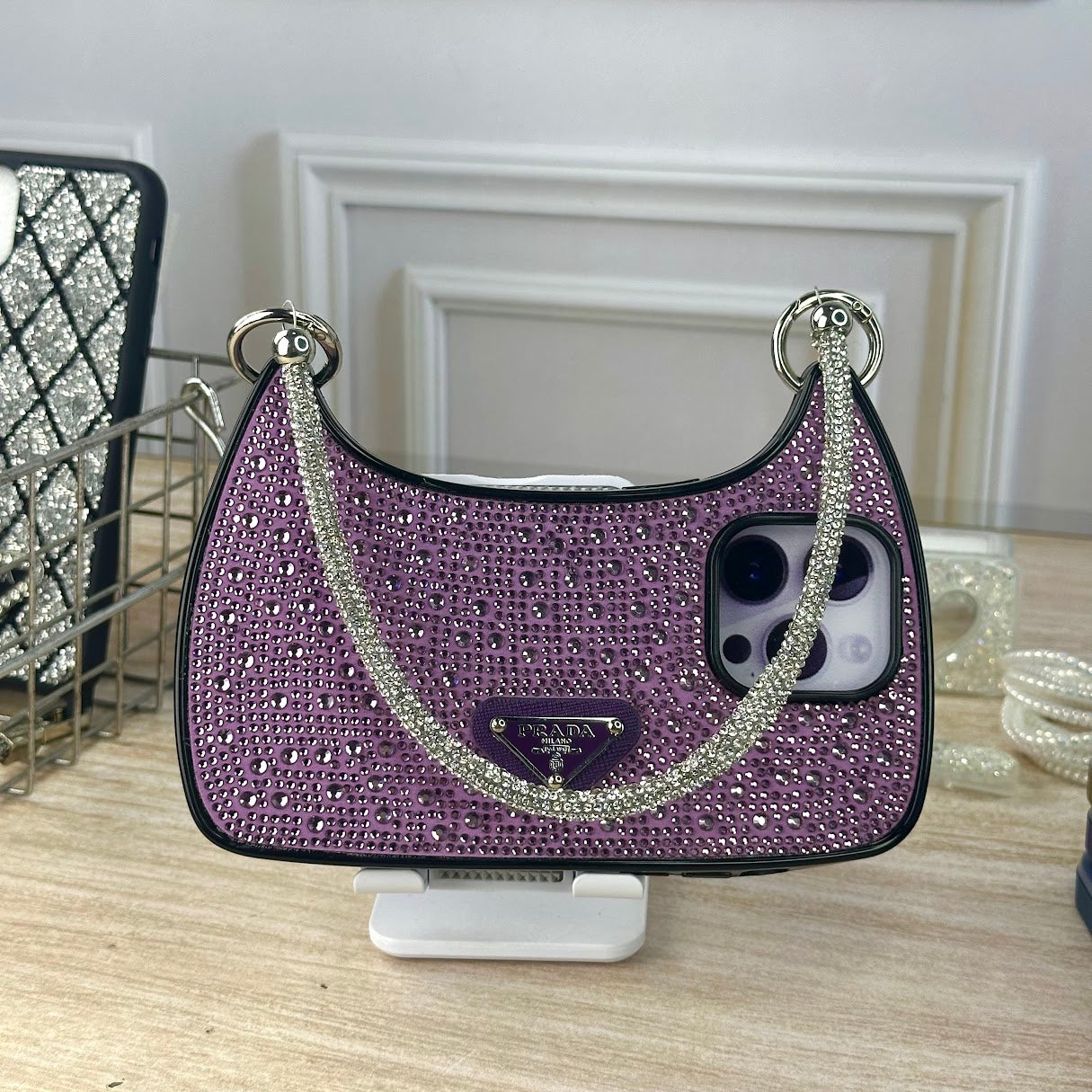 BOLSO PRADA  MORADO IPH 11 PRO MAX
