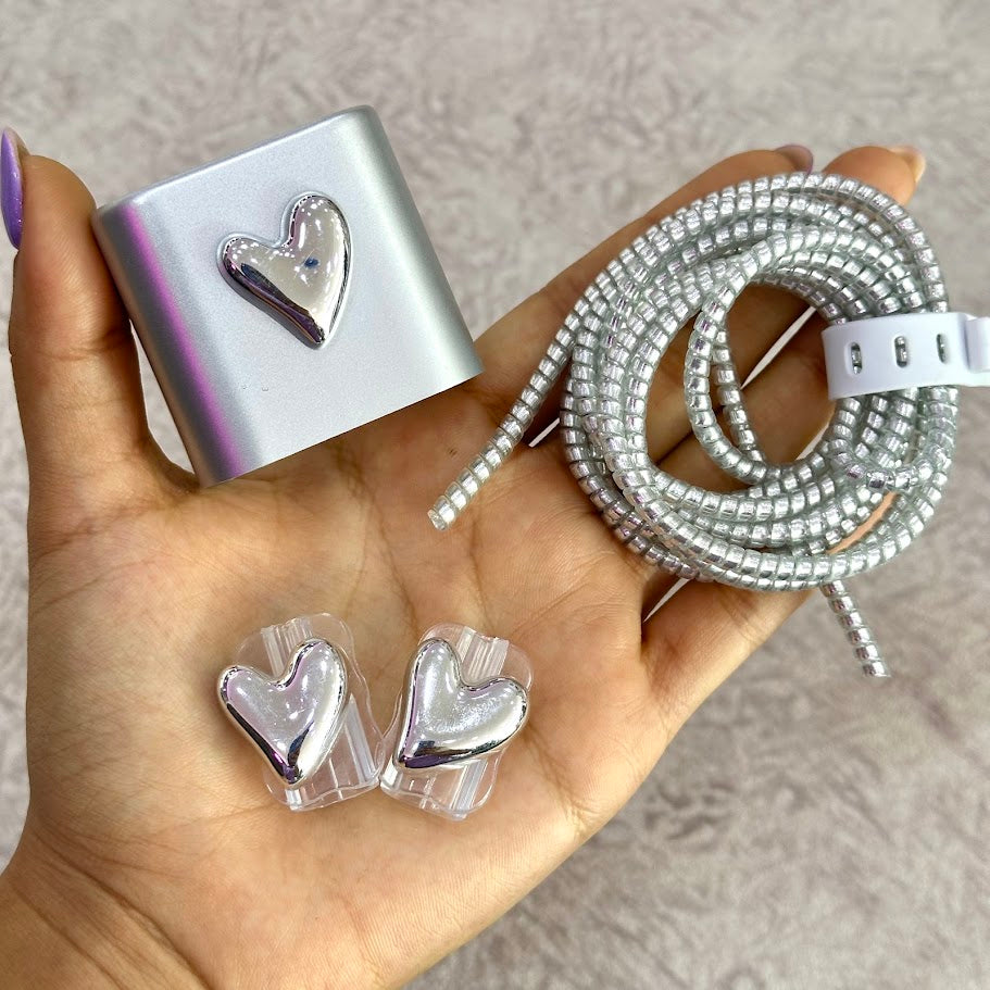 Protector de cargador lazo plateado