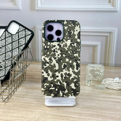 Case tipo cuero camuflado iph 14 pro max