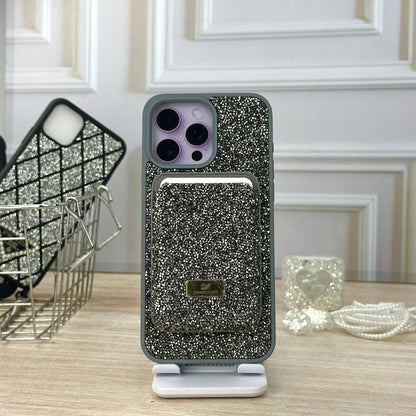 Swarovski wallet gris IPH 16 PRO MAX