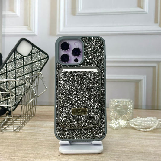 Swarovski wallet gris IPH 15 PRO MAX