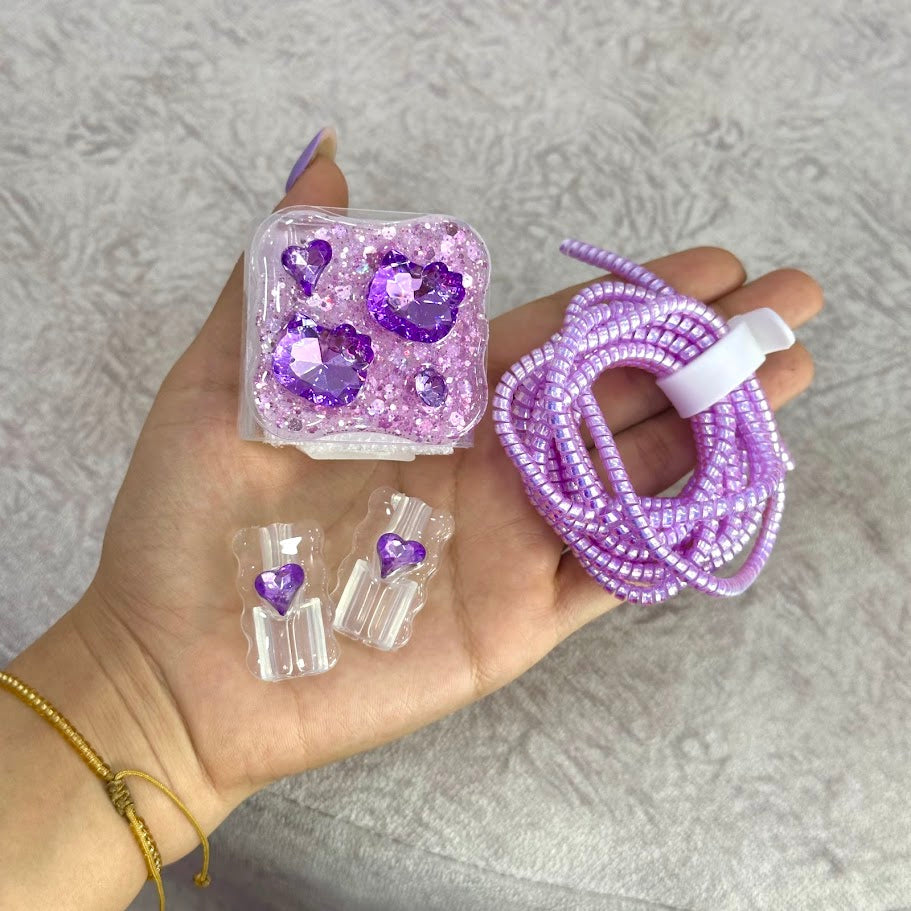 Protector de cargador Kitty lila