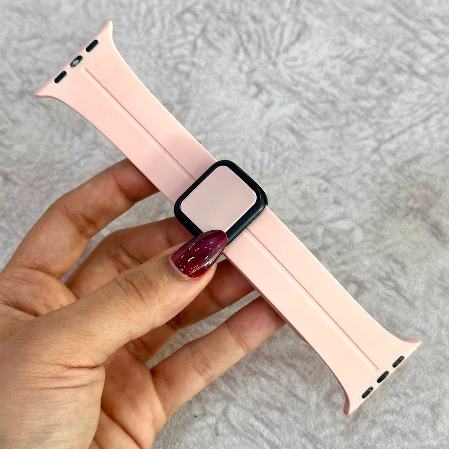 Manilla silicona rosa con broche