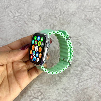 M silicona verde manzana con broche