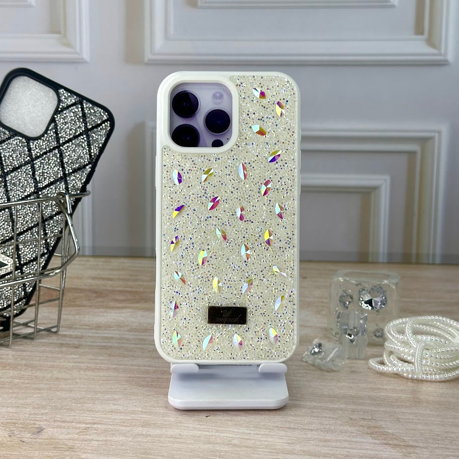 Swarovski perlas blanco IPH 16 PRO MAX