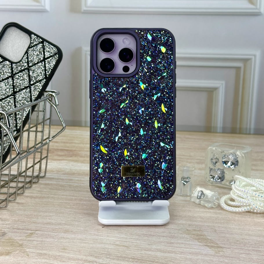 Swarovski morado perlas IPH 15 PRO MAX