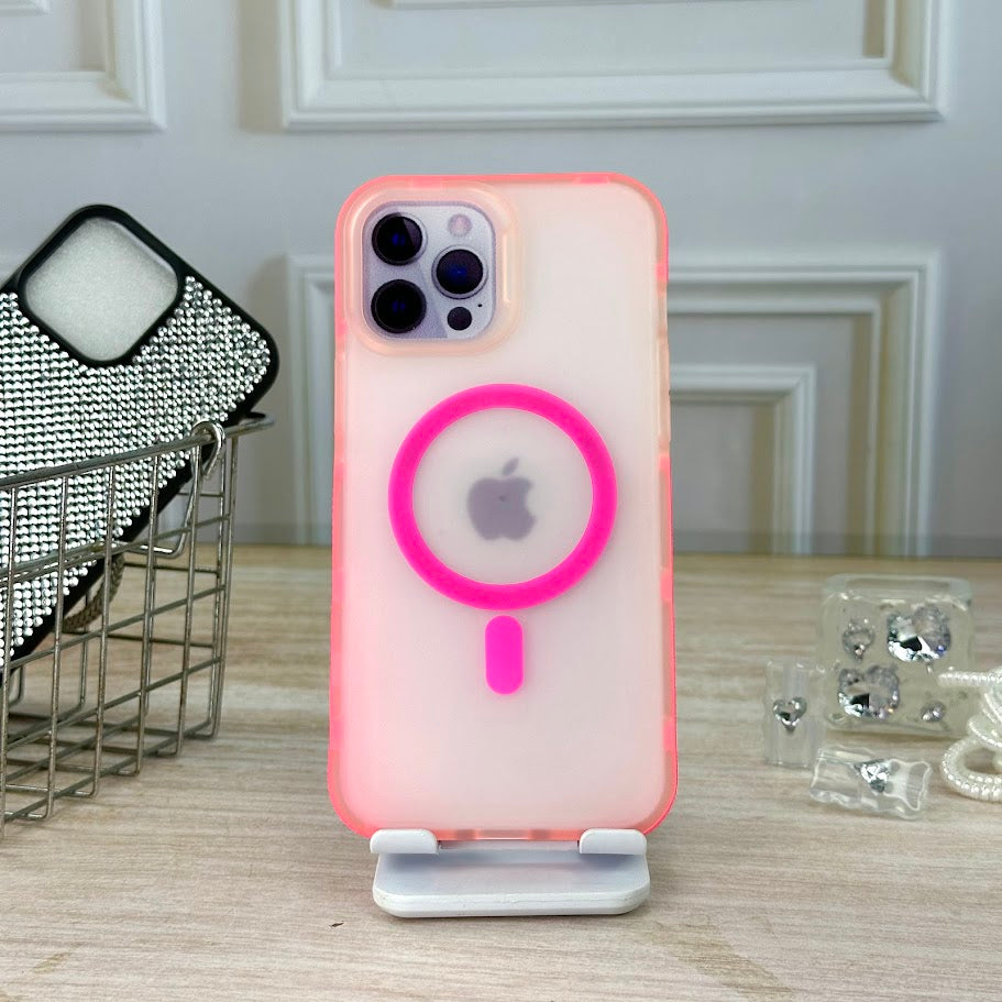 Combo humo borde fucsia IPH 12 PRO MAX