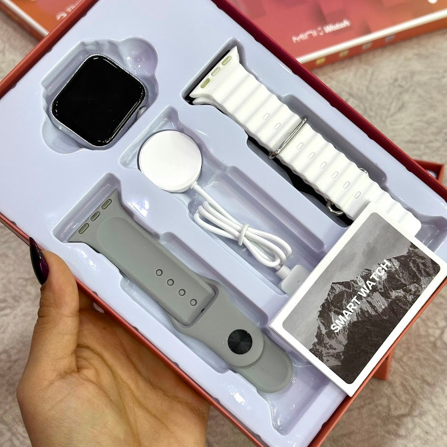 Reloj h10 mini pantalla súperamoled  + 3 bandas gratis