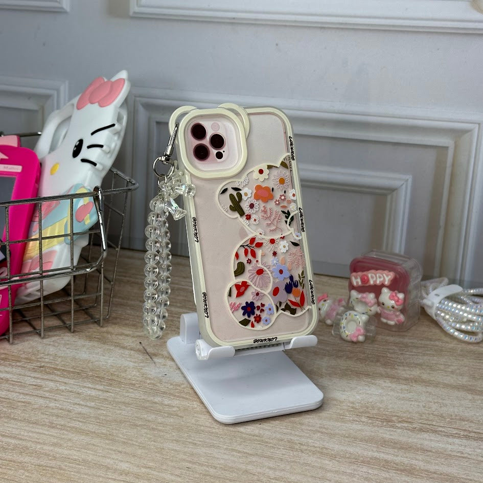 oso blanco + llavero iph 12 mini