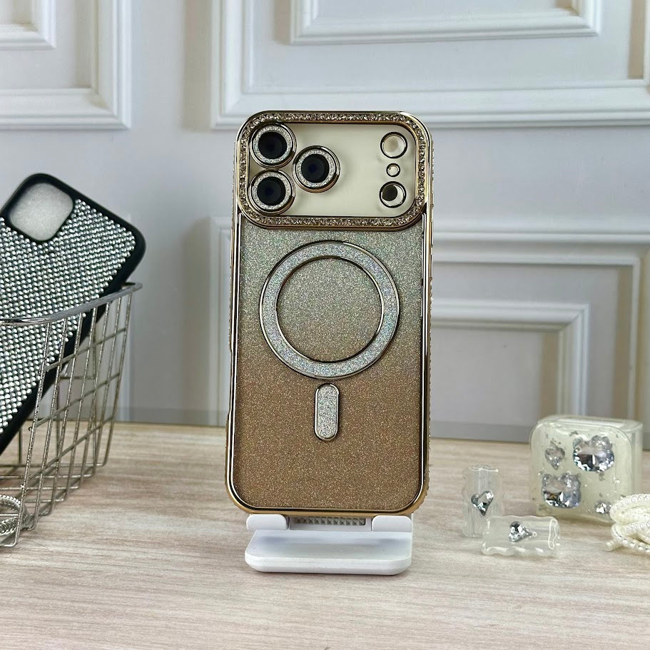 Glitter dorado IPH 17 PRO MAX