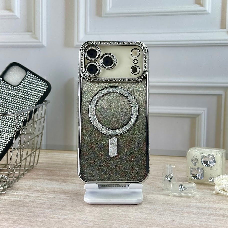 Glitter plateado IPH 17 PRO MAX