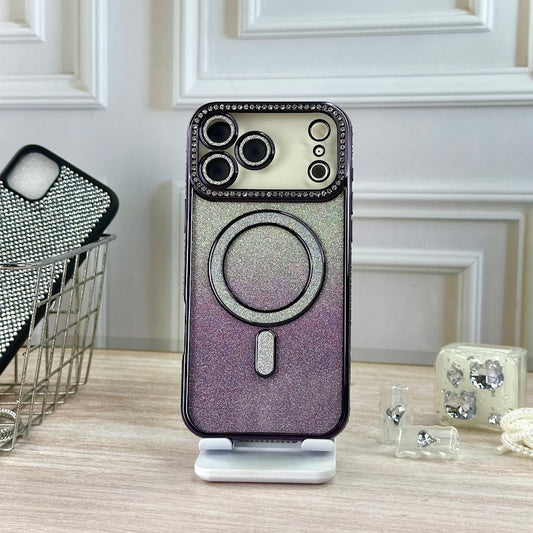 Glitter morado IPH 17 PRO MAX