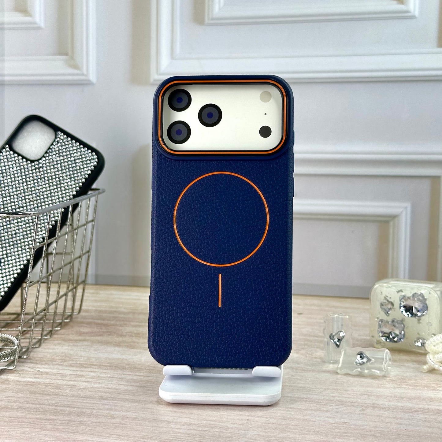 Tipo cuero azul turqui IPH 17 PRO MAX