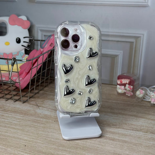 corazón plata iph 14 pro