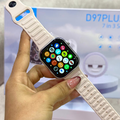 Combo reloj D97 con AirPods y mini aro de luz