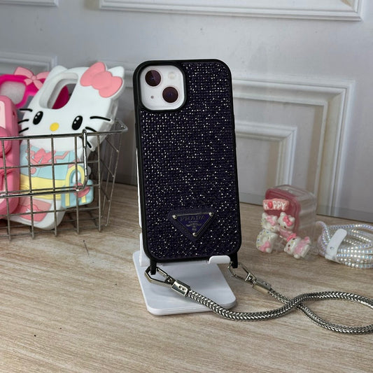 Prada brillante morado + strap IPH 15