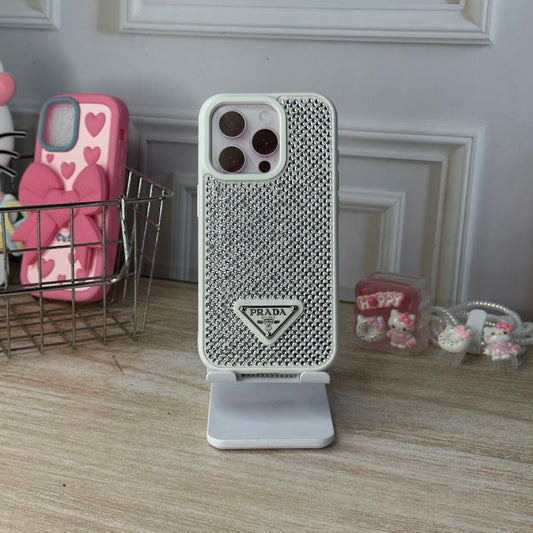 Prada diamantes blanco IPH 15 PRO