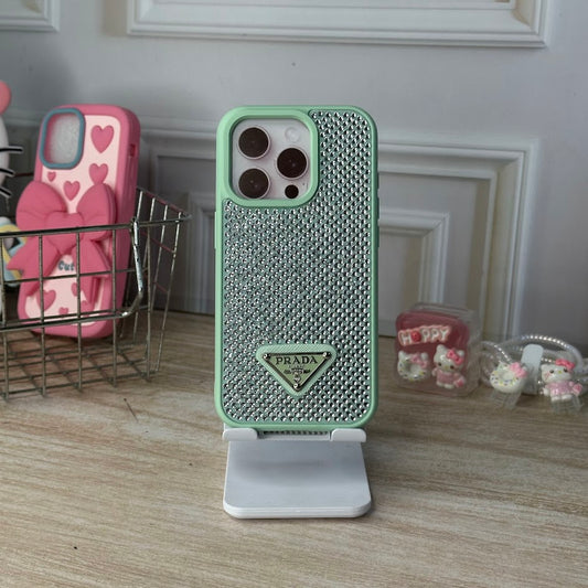 Prada diamante verde menta IPH 15 PRO