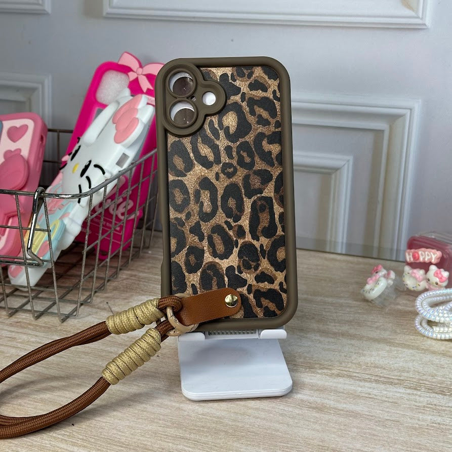 Animal print + strap IPH 16 PLUS