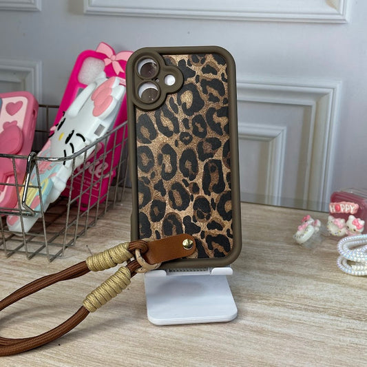 Animal print + strap IPH 16 PLUS