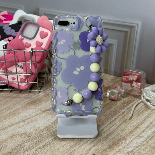 Flores y colgante lila IPH 7/8 PLUS