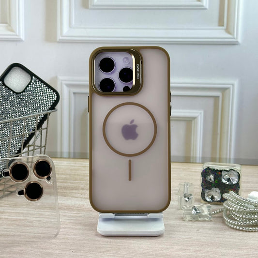 Humo transpirado cafe con soporte IPH 14 PRO MAX