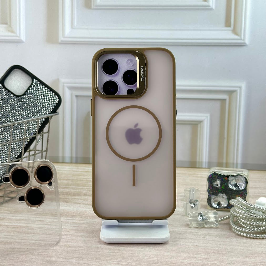 Humo transpirado cafe con soporte IPH 16 PRO MAX