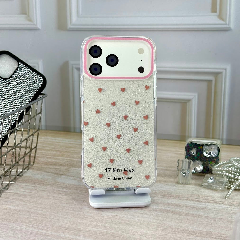 GLITTER CORAZONES IPH 17 PRO MAX