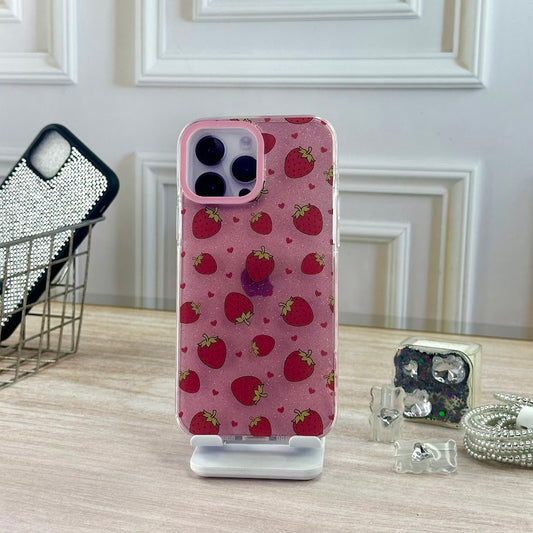 GLITTER FRESAS IPH 14 PRO MAX